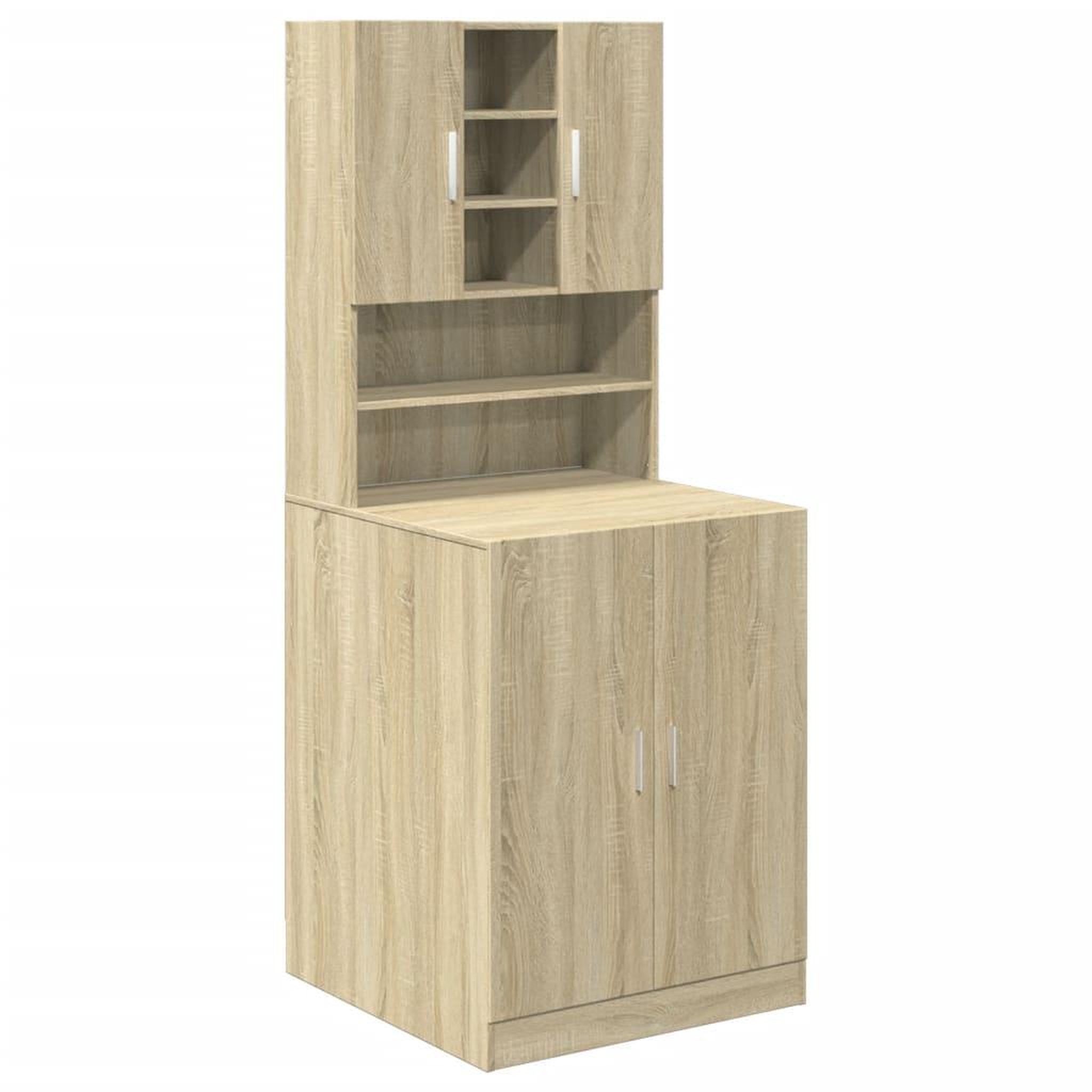 Voir la diapositive 2 : VIDAXL Armoires pour machine a laver 2pcs chene sonoma bois ingenierie