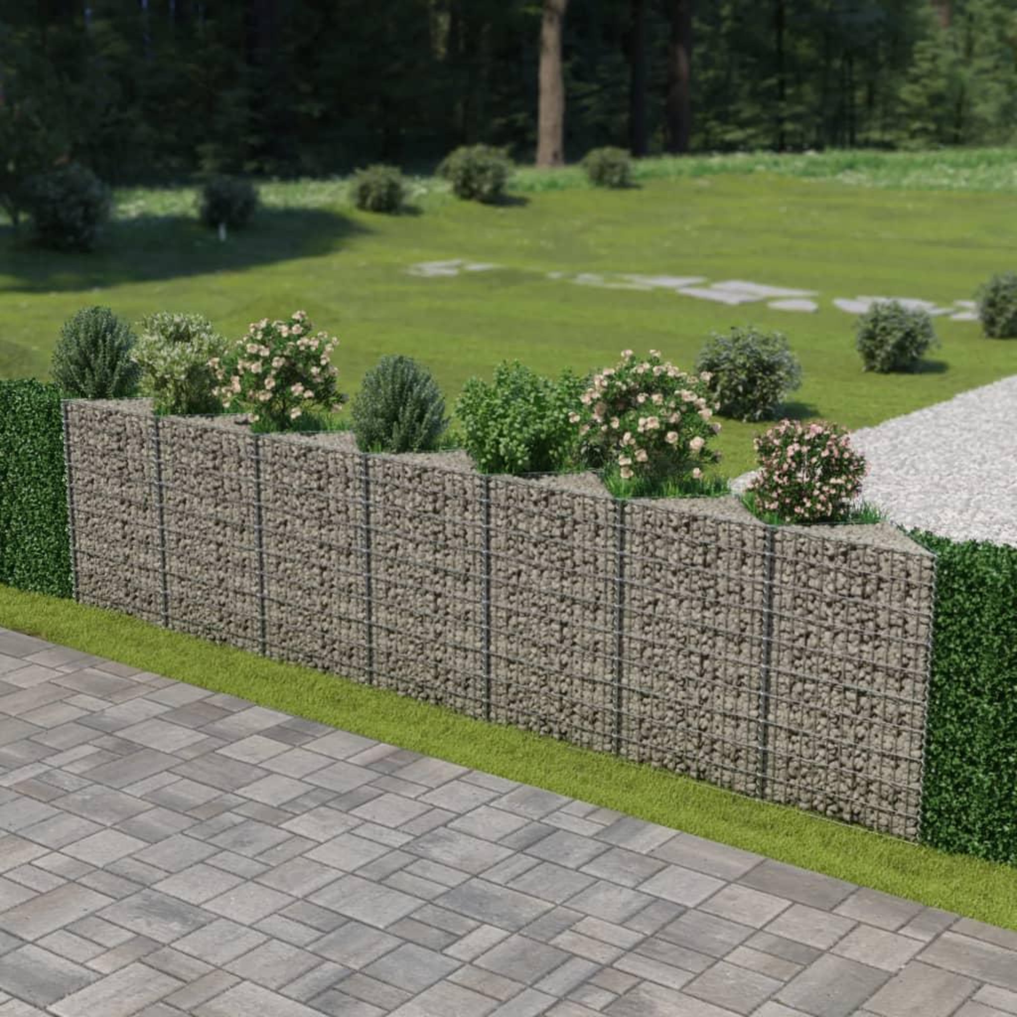 Voir la diapositive 1 : VIDAXL Mur de gabion Acier galvanise 450 x 30 x 100 cm