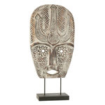 Paris Prix Statue Masque Primitif sur Pied  Zihao  80cm Naturel