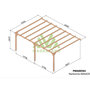 Voir la diapositive 2 : JARDIDECO Pergola adossée en bois massif Narbonne 600 x 420 cm - Maderland