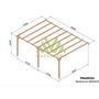 Voir la diapositive 2 : JARDIDECO Pergola adossée en bois massif Narbonne 600 x 420 cm - Maderland
