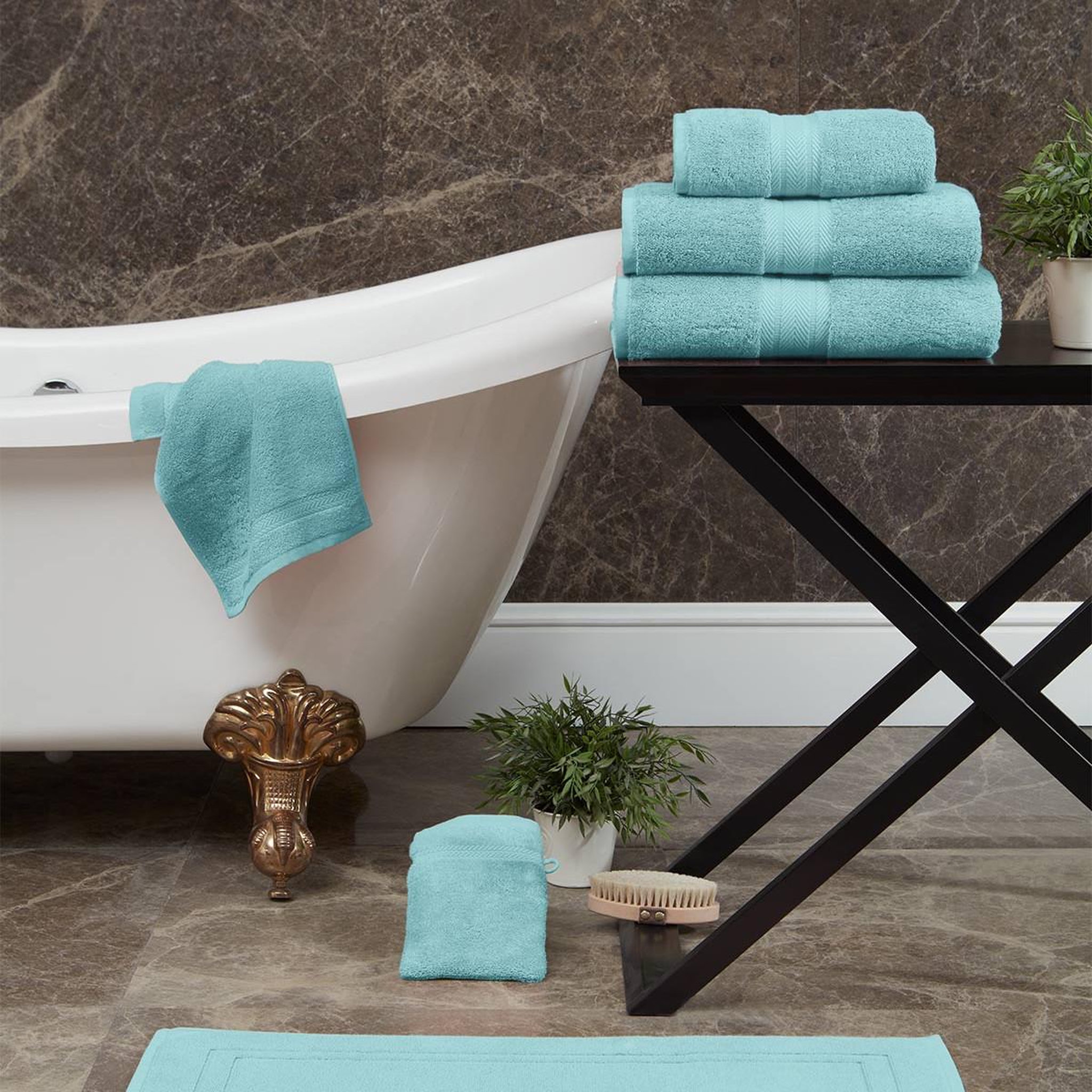 Voir la diapositive 4 : Sensei Maison Maxi drap de bain 550 g/m² LUXURY - 100x150 cm