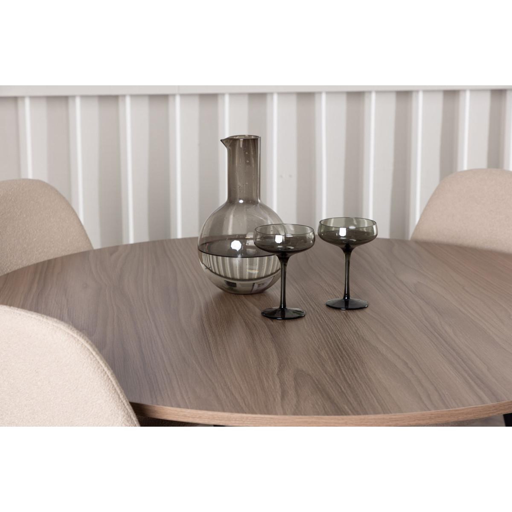 Voir la diapositive 5 : Paris Prix Ensemble table à manger & 4 chaises  durango & polar  120cm noyer & beige