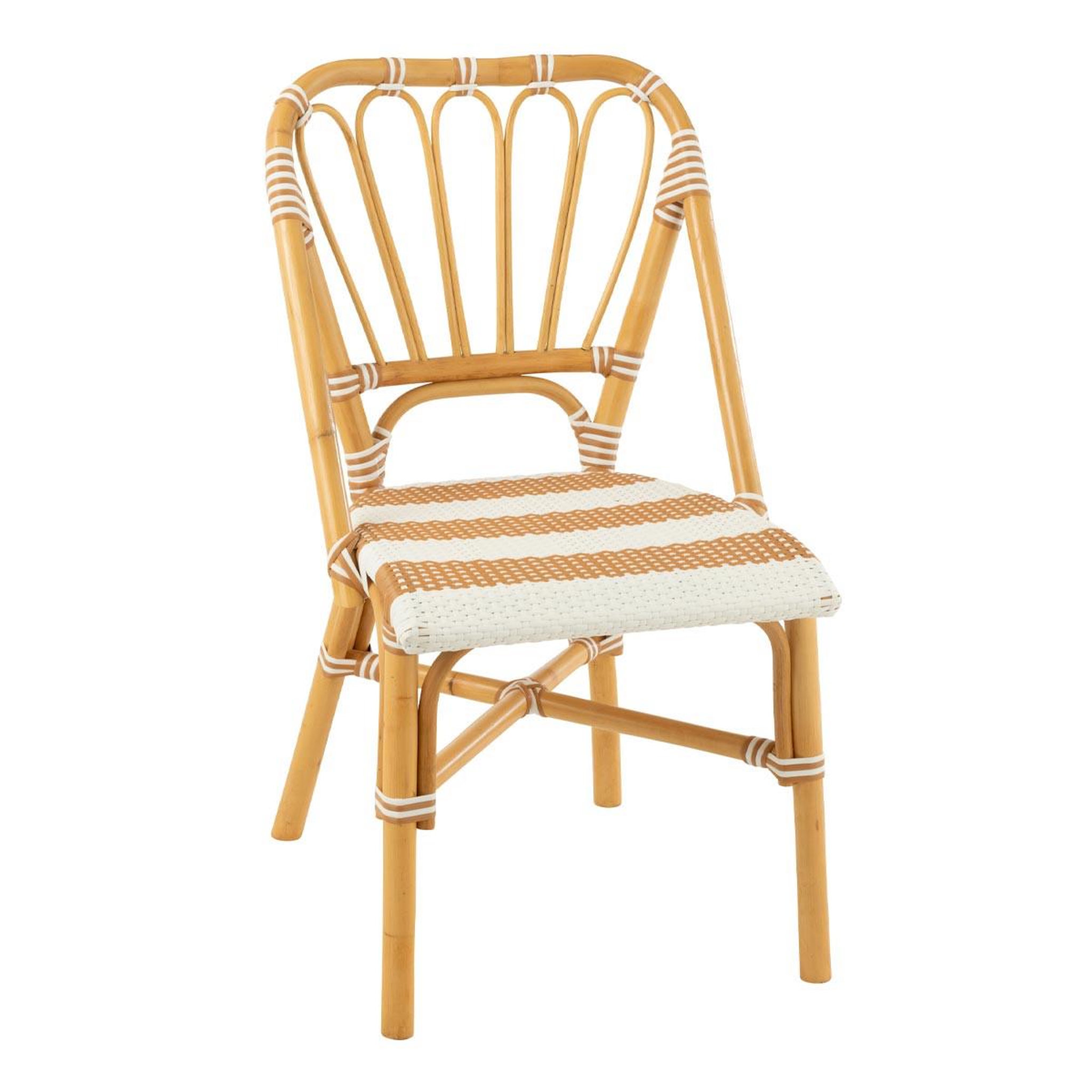 J-LINE Chaise en rotin  danial  85cm blanc