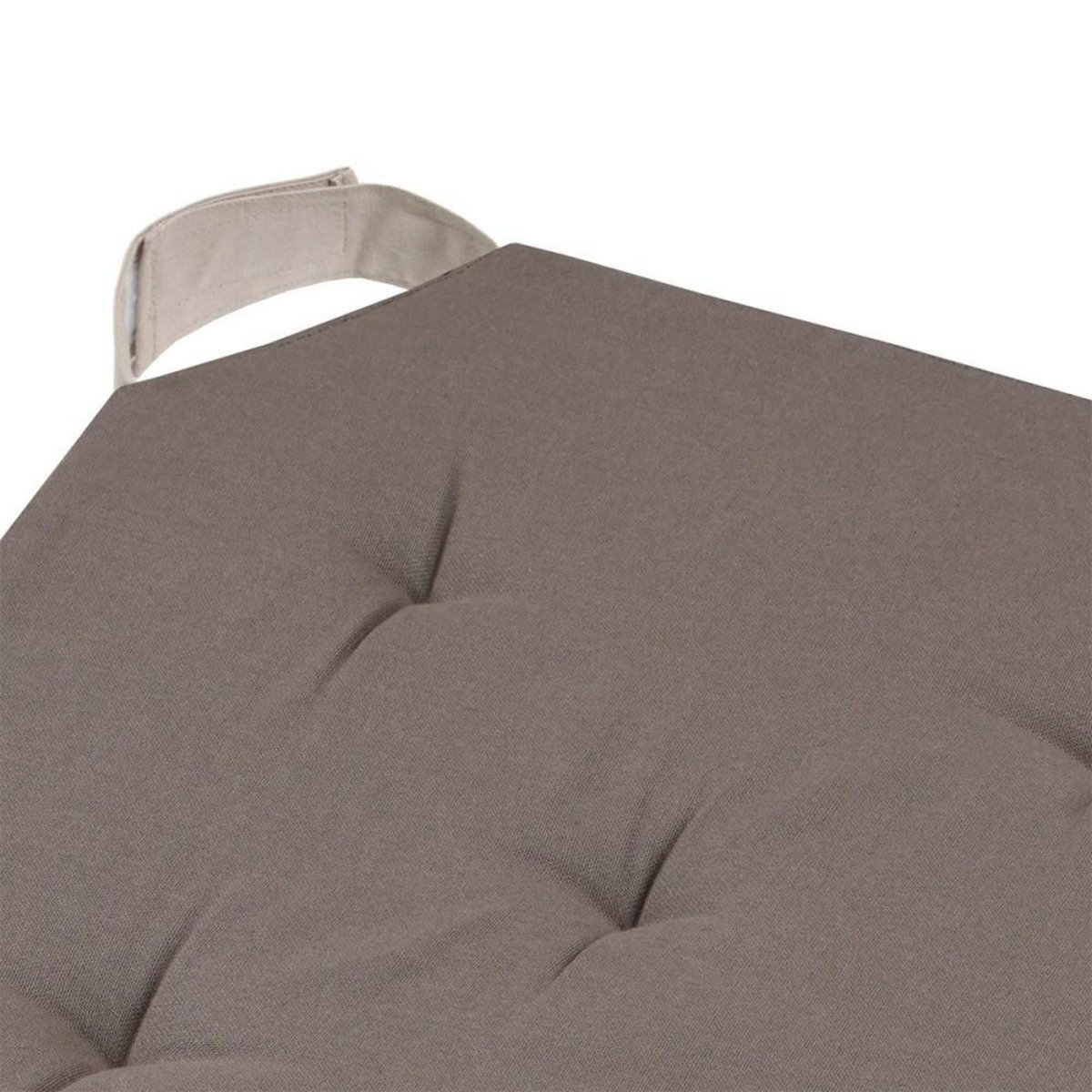 STOF Lot de 4 galettes de chaise Duo velcro 38x38 taupe lin