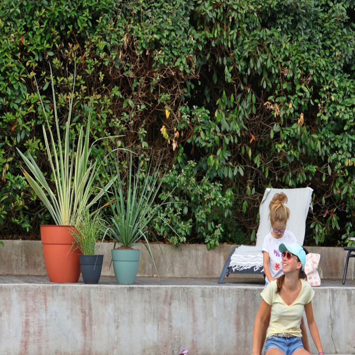 Eda Pot de fleur rond Osaka Ø 50 x H.42,9 cm Orange terre battue - Eda