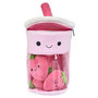 Voir la diapositive 2 : Paris Prix Peluche Enfant Bubble Tea Fraise  Kawaii  27cm Rose