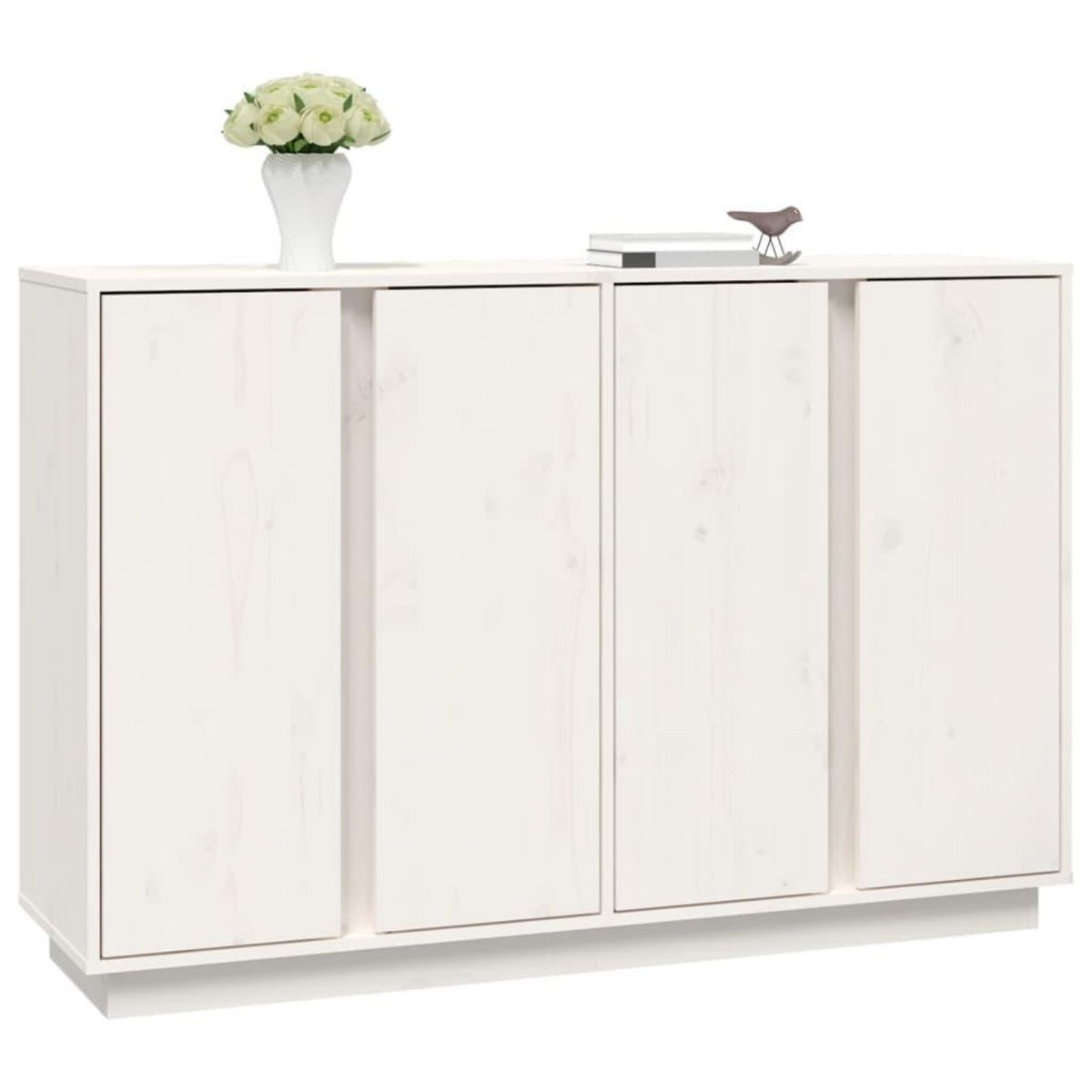 VIDAXL Buffet Blanc 120x35x80 cm Bois massif de pin