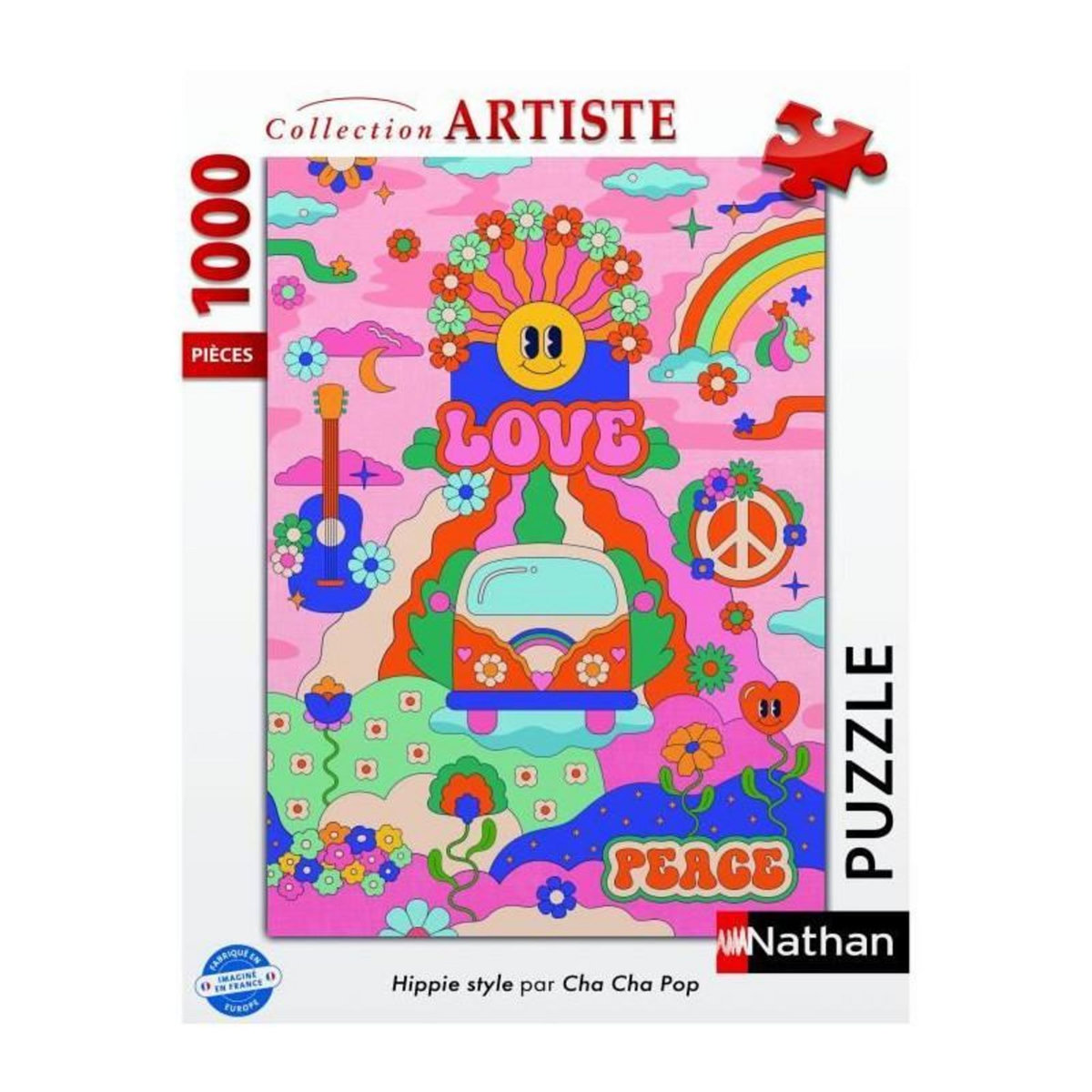 Nathan Puzzle 1000 pièces Nathan Hippie style Cha cha Pop
