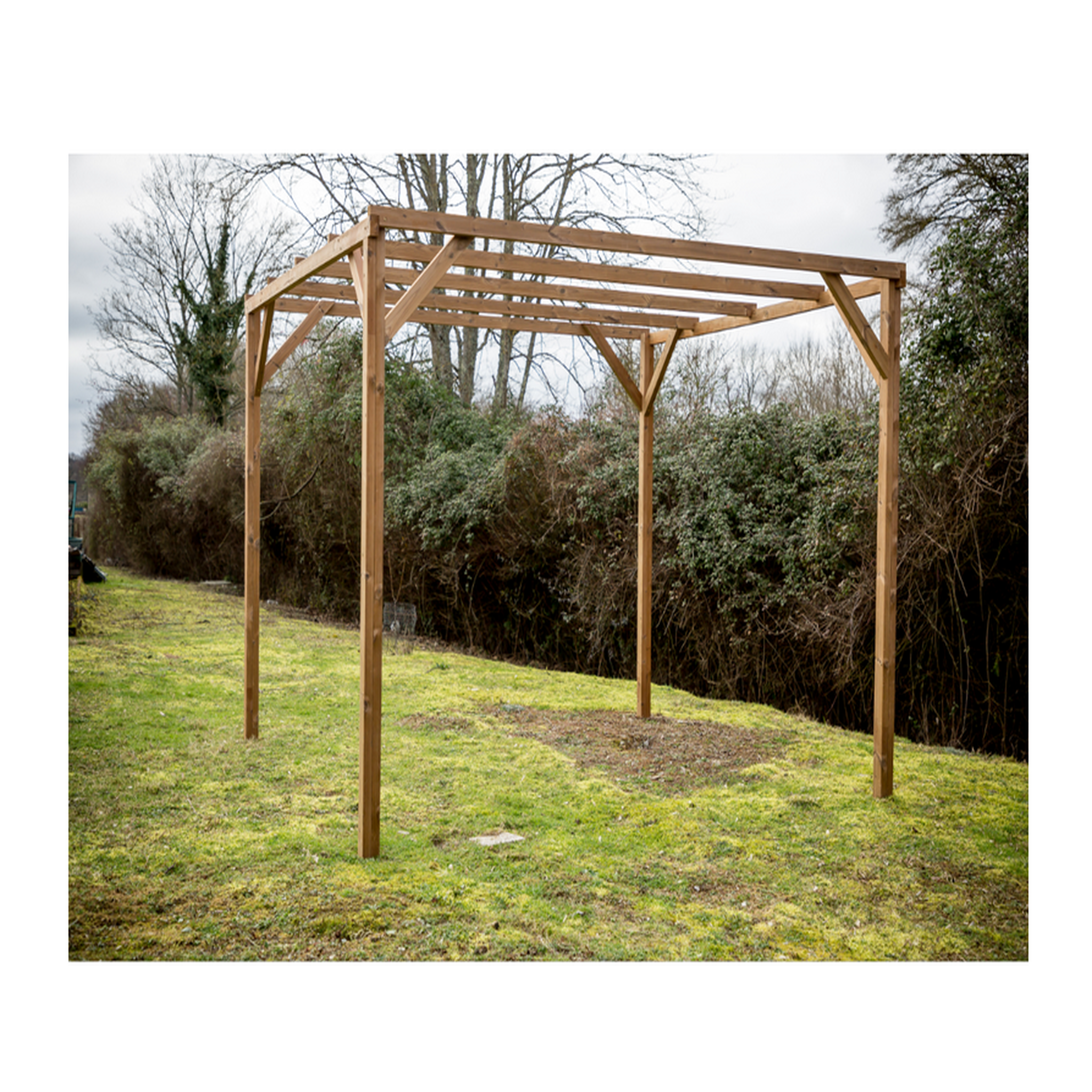 Voir la diapositive 4 : Hisense Pergola en bois thermo chauffé 8.88 m² sans couverture - th3030