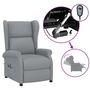 Voir la diapositive 2 : VIDAXL Fauteuil inclinable electrique a oreilles gris clair tissu