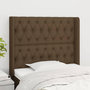 Voir la diapositive 1 : VIDAXL Tete de lit avec oreilles Marron fonce 103x16x118/128 cm Tissu