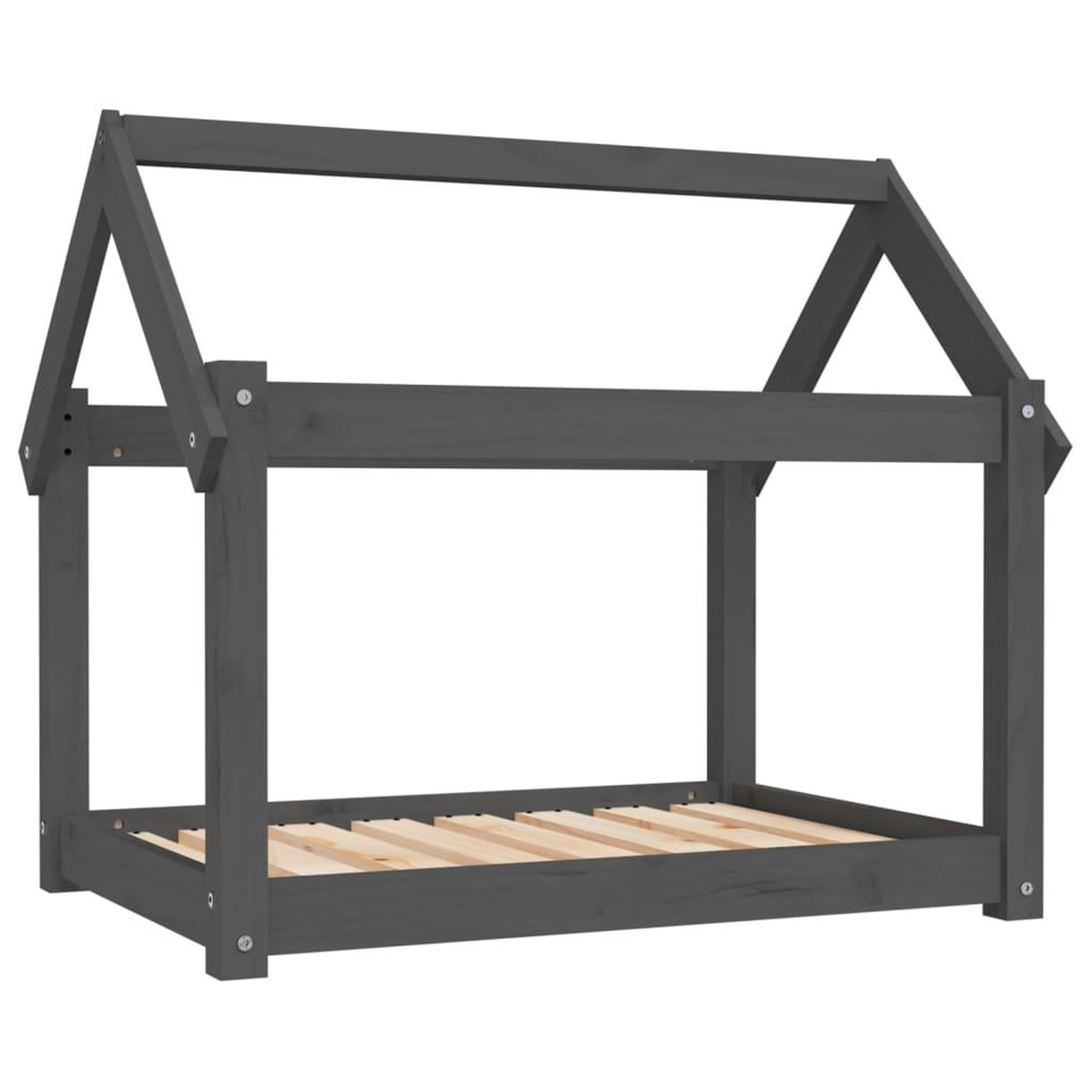 Voir la diapositive 2 : VIDAXL Lit pour chien Gris 81x60x70 cm Bois de pin solide