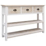 Voir la diapositive 3 : VIDAXL Buffet Blanc et marron 108x30x76 cm Bois de Paulownia massif