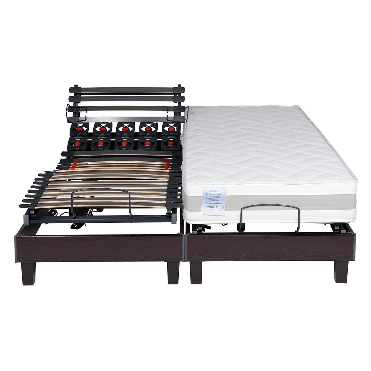 PRESTIGE Collection Lit relaxation électrique TPR  mousse mémoire de forme 55 kg/m3 - H21 cm - 160x200 cm LUXAFLEX