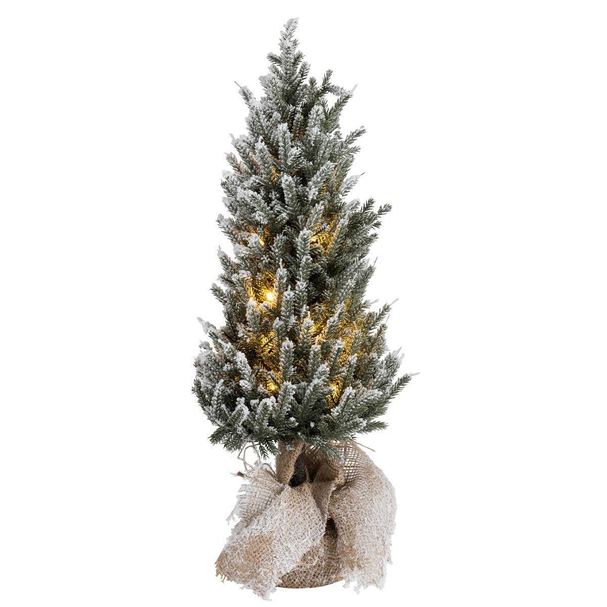 Voir la diapositive 1 : J-LINE Sapin de Noël à LED  Pot Jute  58cm Vert