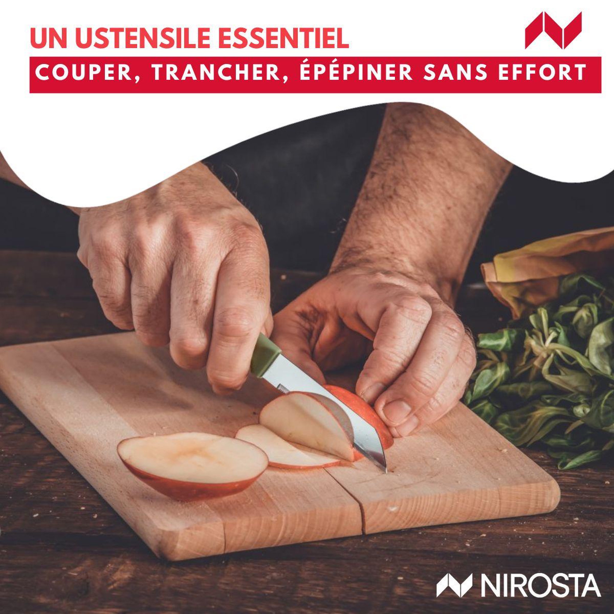 Voir la diapositive 4 : NIROSTA Couteau à légumes 19 cm Nirosta Elemental