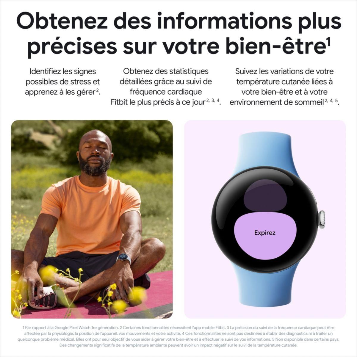 GOOGLE Montre connectée Pixel Watch 2 Champagne Doré/Sauge 4G