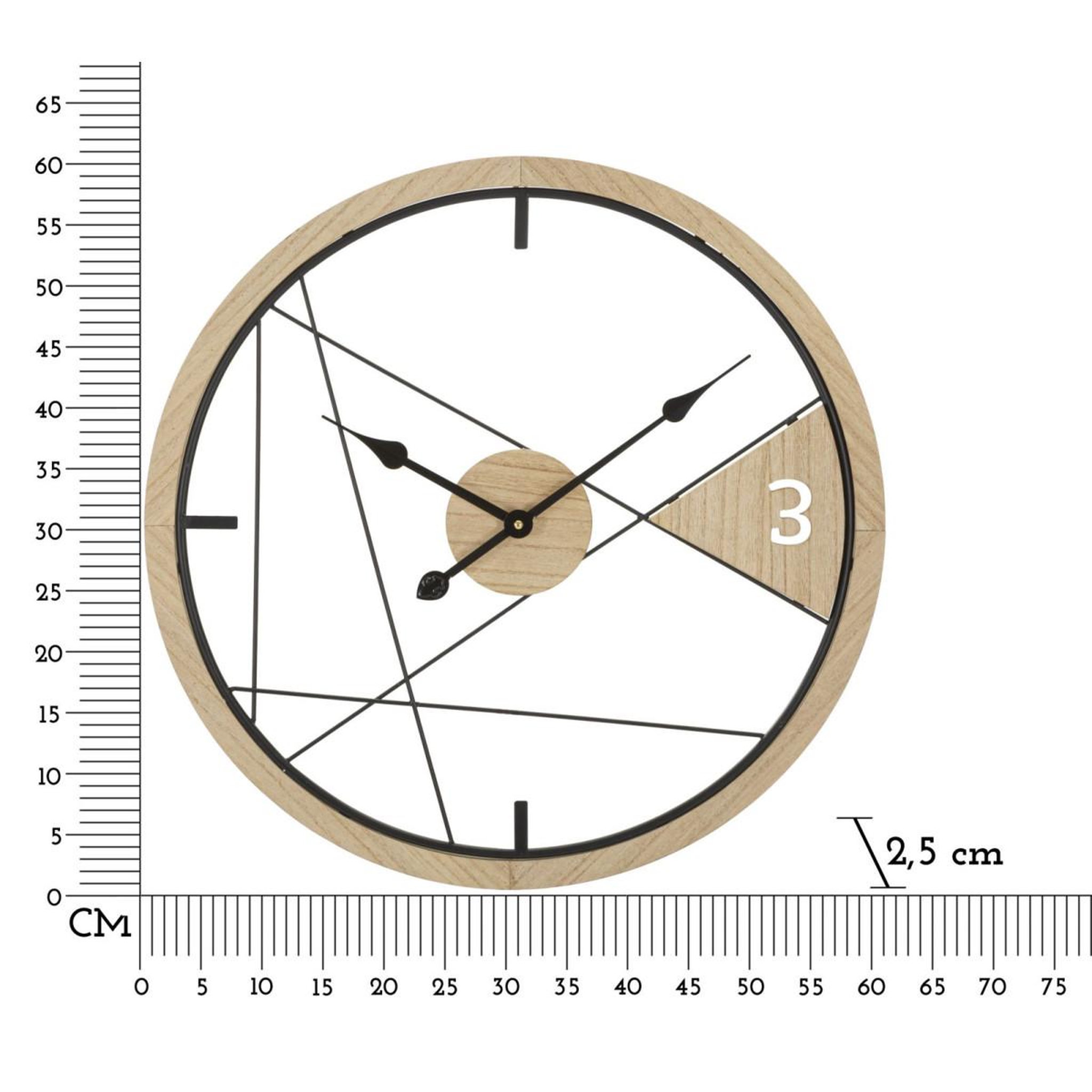 Voir la diapositive 6 : Paris Prix Horloge Murale en Métal  Geometric  60cm Naturel & Noir
