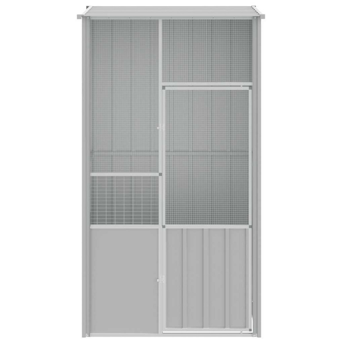 VIDAXL Cage a oiseaux gris 115x78x200 cm acier galvanise