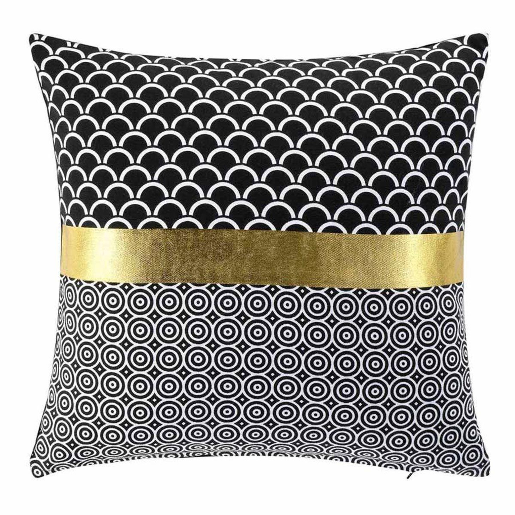 Voir la diapositive 1 : Douceur d'Intérieur Housse de coussin déco  blackor  40x40cm or