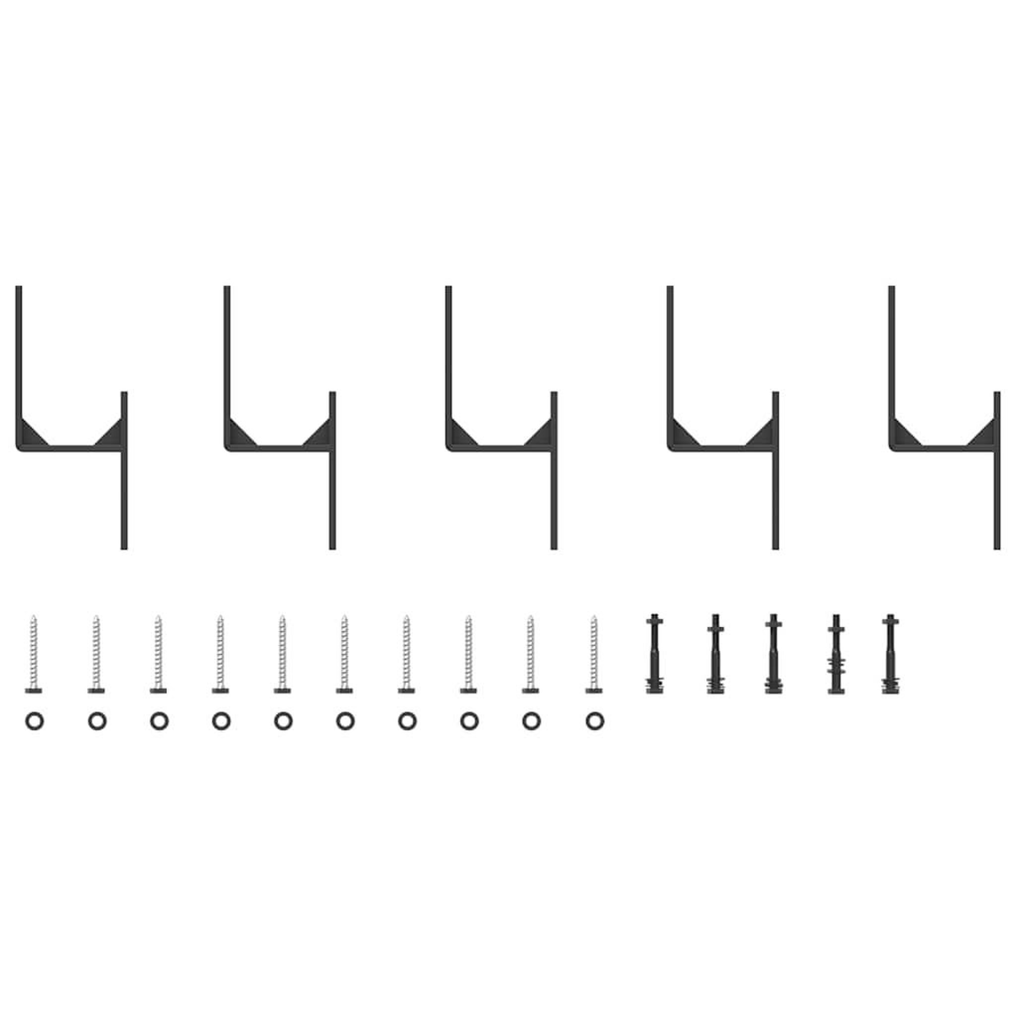 Voir la diapositive 4 : VIDAXL Supports de derivation pour portes de grange 5 pcs rails plats
