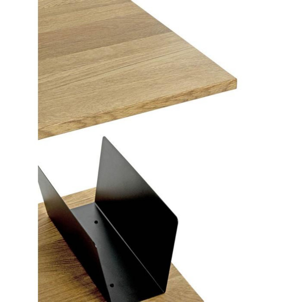 Paris Prix Table d'Appoint & Porte Revues  Pika  45cm Chêne & Noir