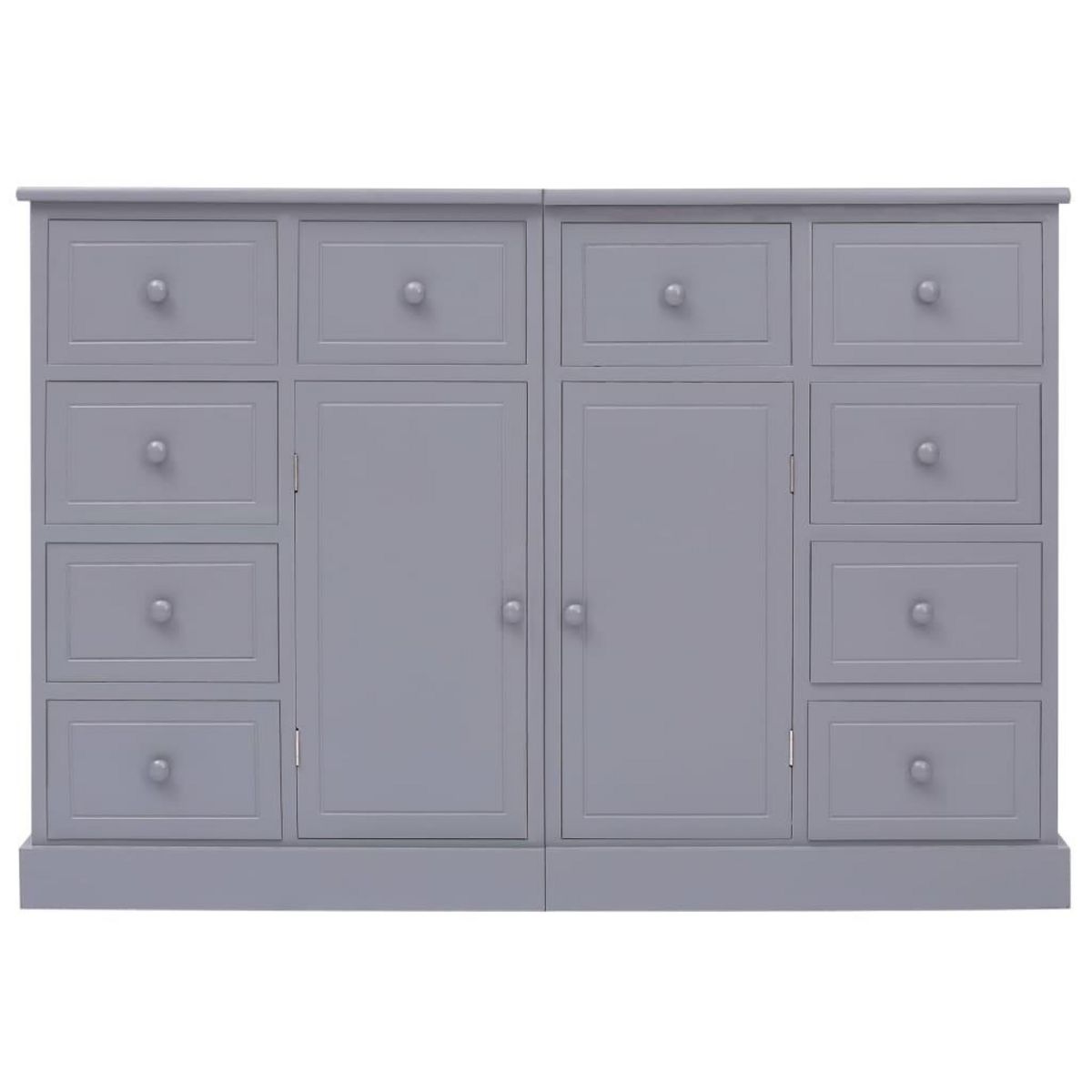 VIDAXL Buffet avec 10 tiroirs Gris 113x30x79 cm Bois