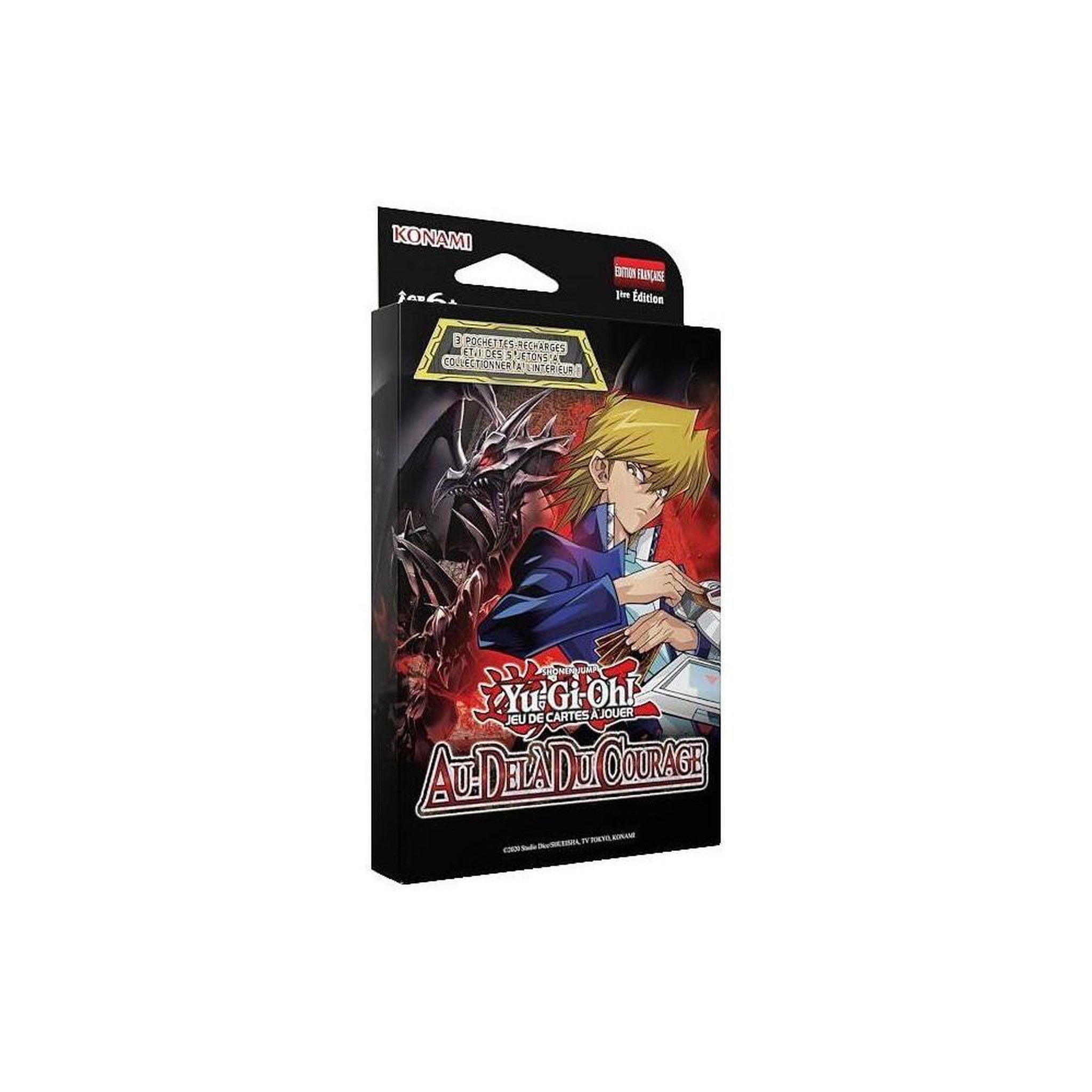 Yu Gi Oh Yu-Gi-Oh! Au-delà du Courage, tuckbox 1re édition française, 3 boosters, 27 cartes