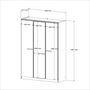 Voir la diapositive 3 : Armoire de chambre adulte 3 portes 1 miroir central L139cm ARIZONA