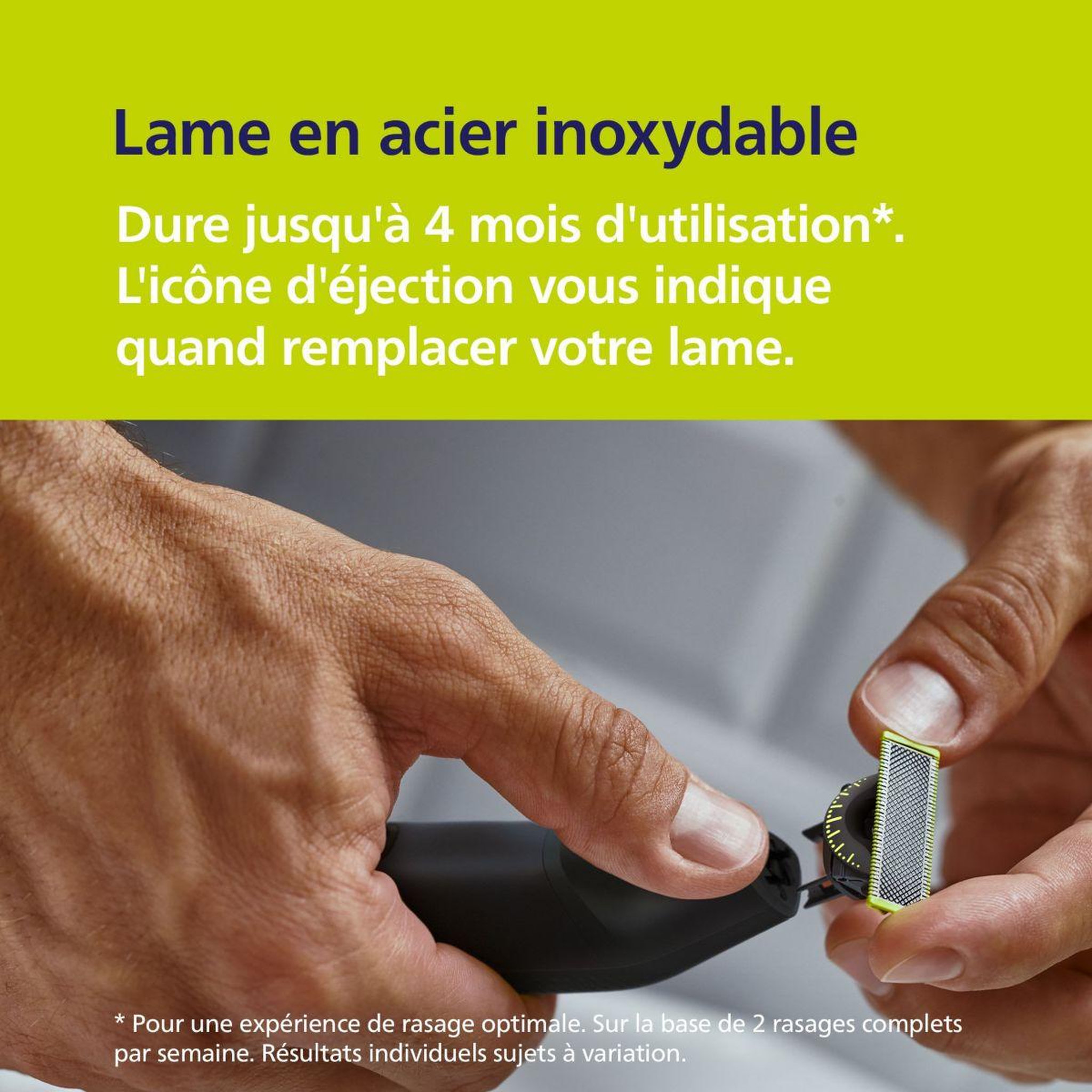 Voir la diapositive 3 : Philips Tondeuse multi usages OneBlade QP6542/15, molette réglable, 14 hauteurs de coupe, précision 0,4 mm, autonomie 90 mn