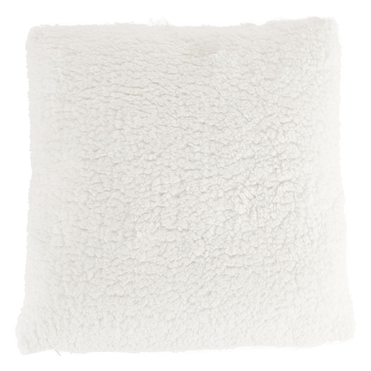 ACTUEL Coussin déco en sherpa pois/uni BOULE DE NEIGE 