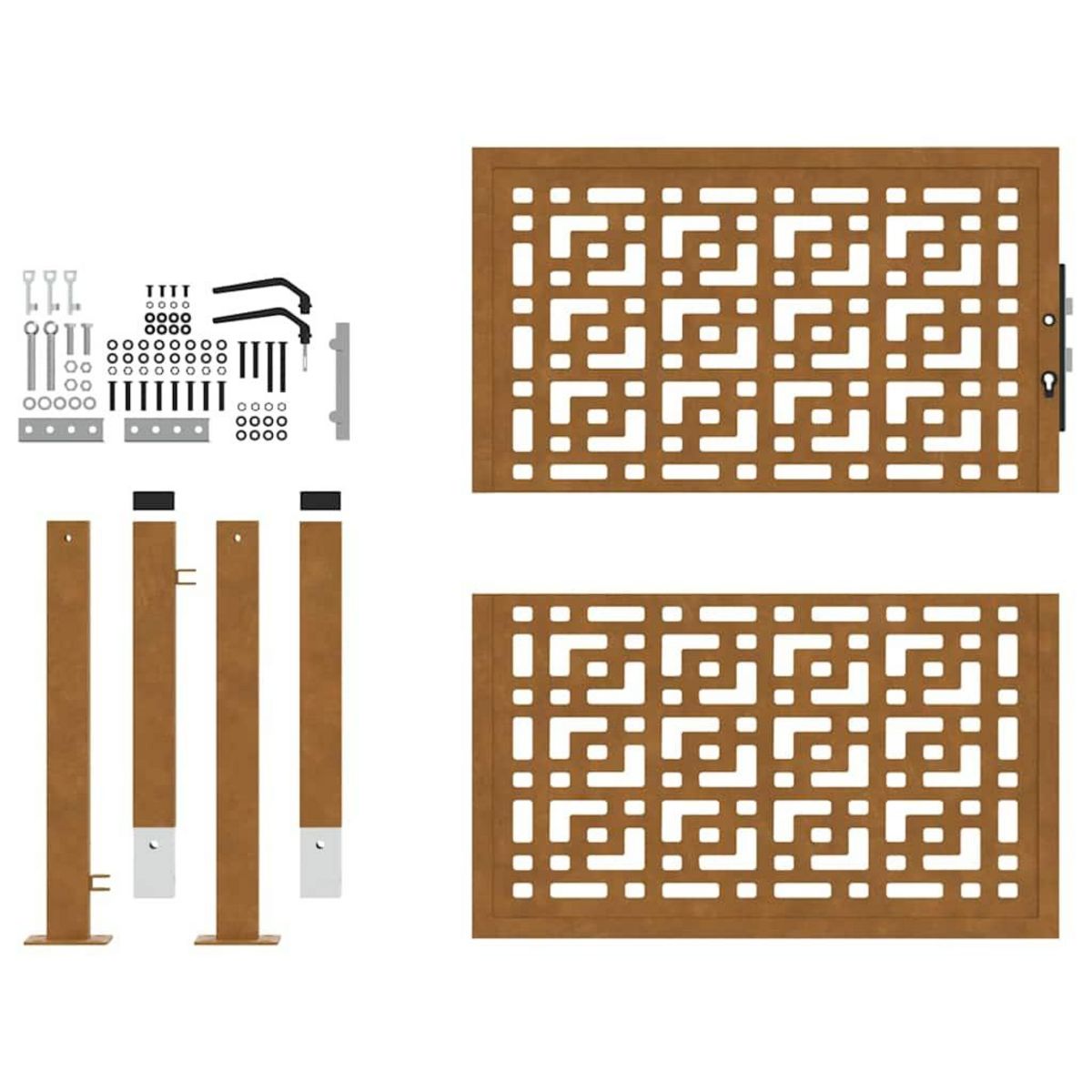 VIDAXL Porte de jardin acier resistant aux intemperies design croise