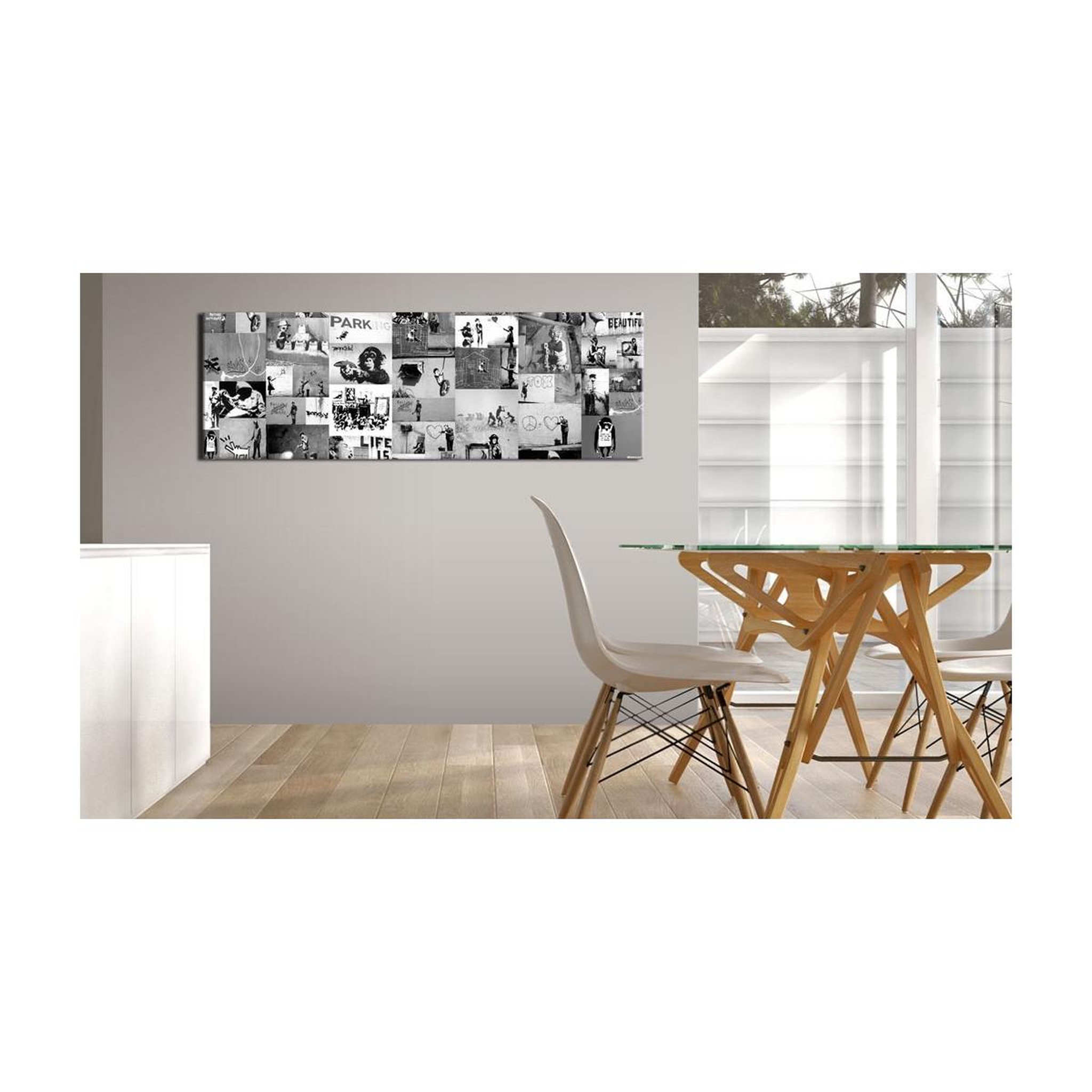 Voir la diapositive 2 : Paris Prix Tableau imprimé  banksy - graffiti collage ii