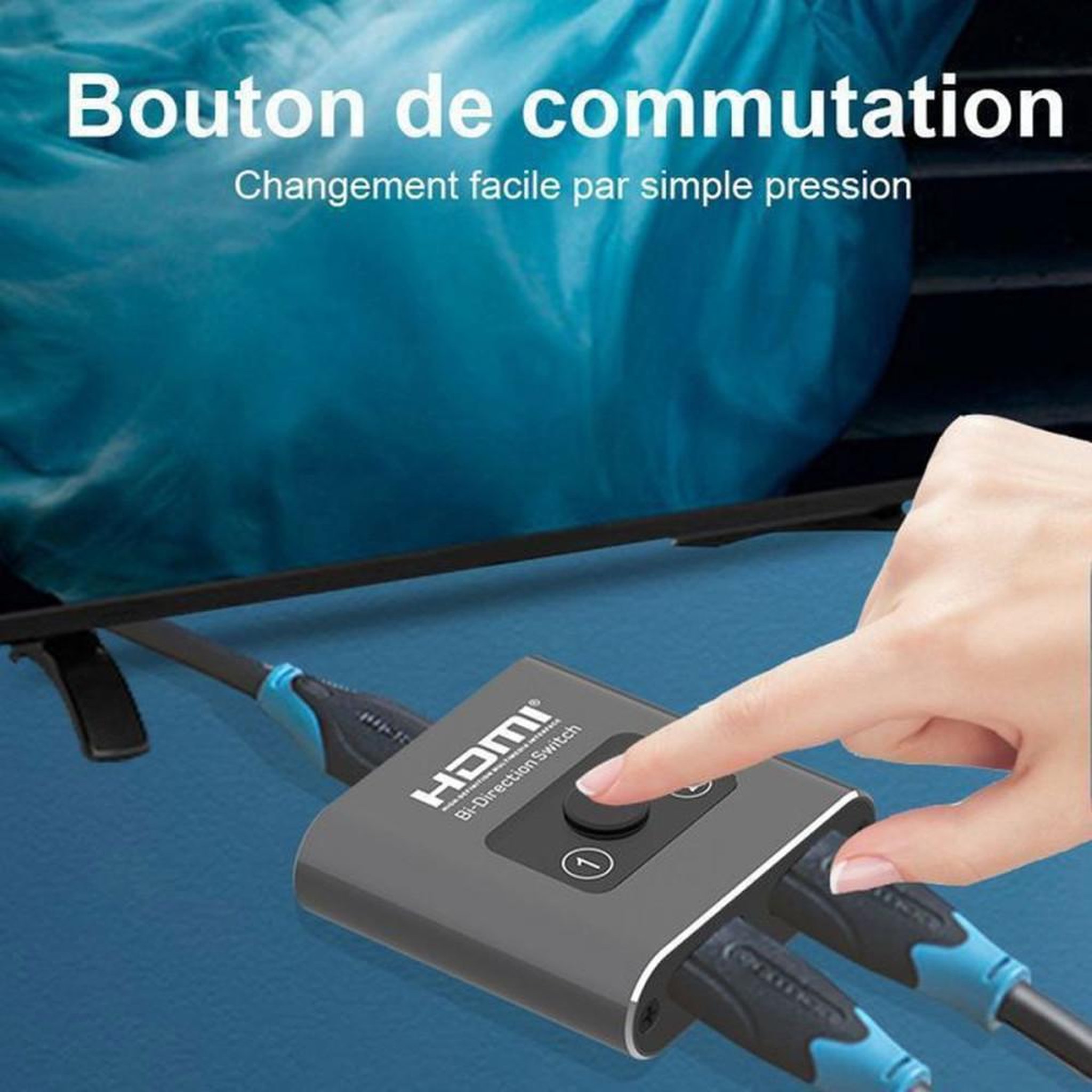 Voir la diapositive 6 : Switchur HDMI 2-in-1 4K 3D : 2 entrées vers 1 sortie ou 1 entrée vers 2 sorties, boîtier noir plastique