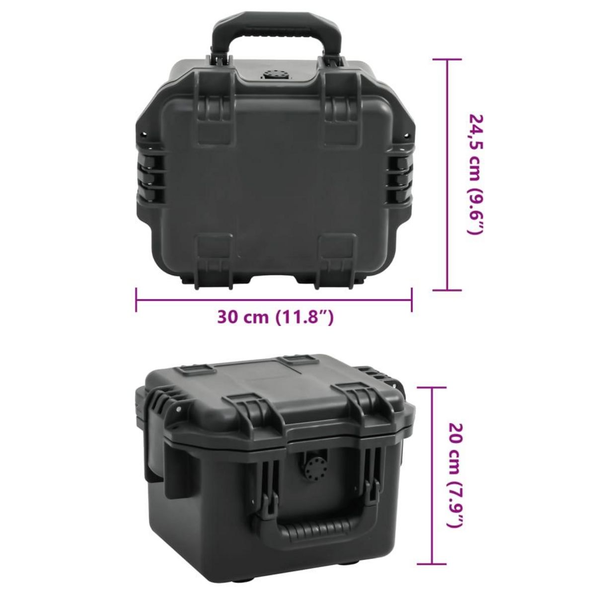 VIDAXL Valise de vol portable Noir 30x24,5x20 cm PP
