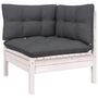 Voir la diapositive 4 : VIDAXL Salon de jardin 9 pcs avec coussins blanc bois de pin massif