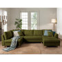 Voir la diapositive 2 : LISA DESIGN Rune - canapé panoramique avec pouf d'appoint - 7 places - style scandinave - gauche