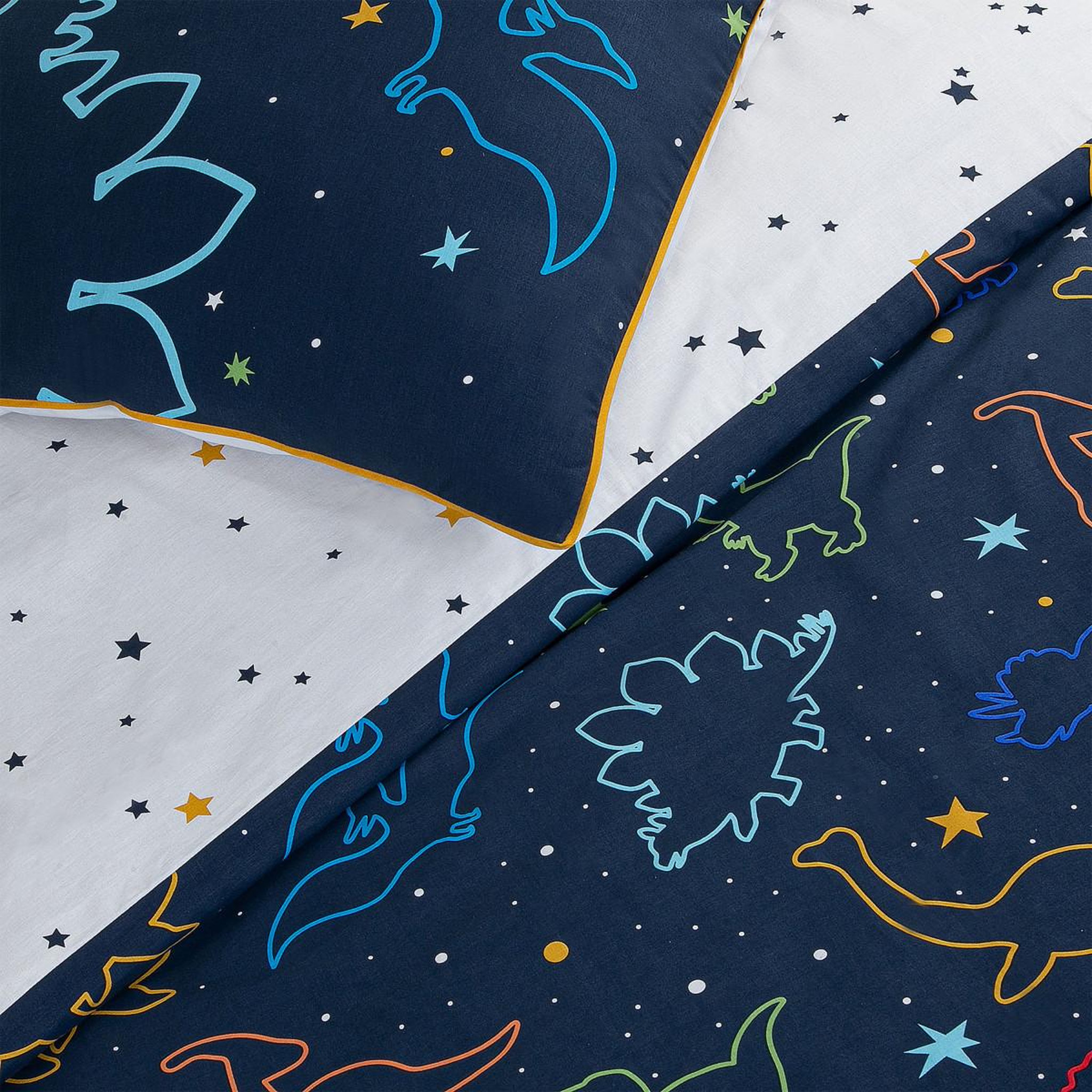Voir la diapositive 3 : FUTURE HOME Parure de lit enfant dinosaure réversible 140x200cm