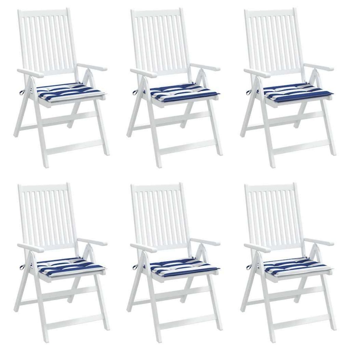 VIDAXL Coussins de chaise de jardin lot de 6 40x40x3 cm tissu