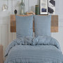 Voir la diapositive 2 : Home collection Parure Housse de couette 3 pcs 240x220 cm 100% coton 57 fils imprimé. Vichy marine