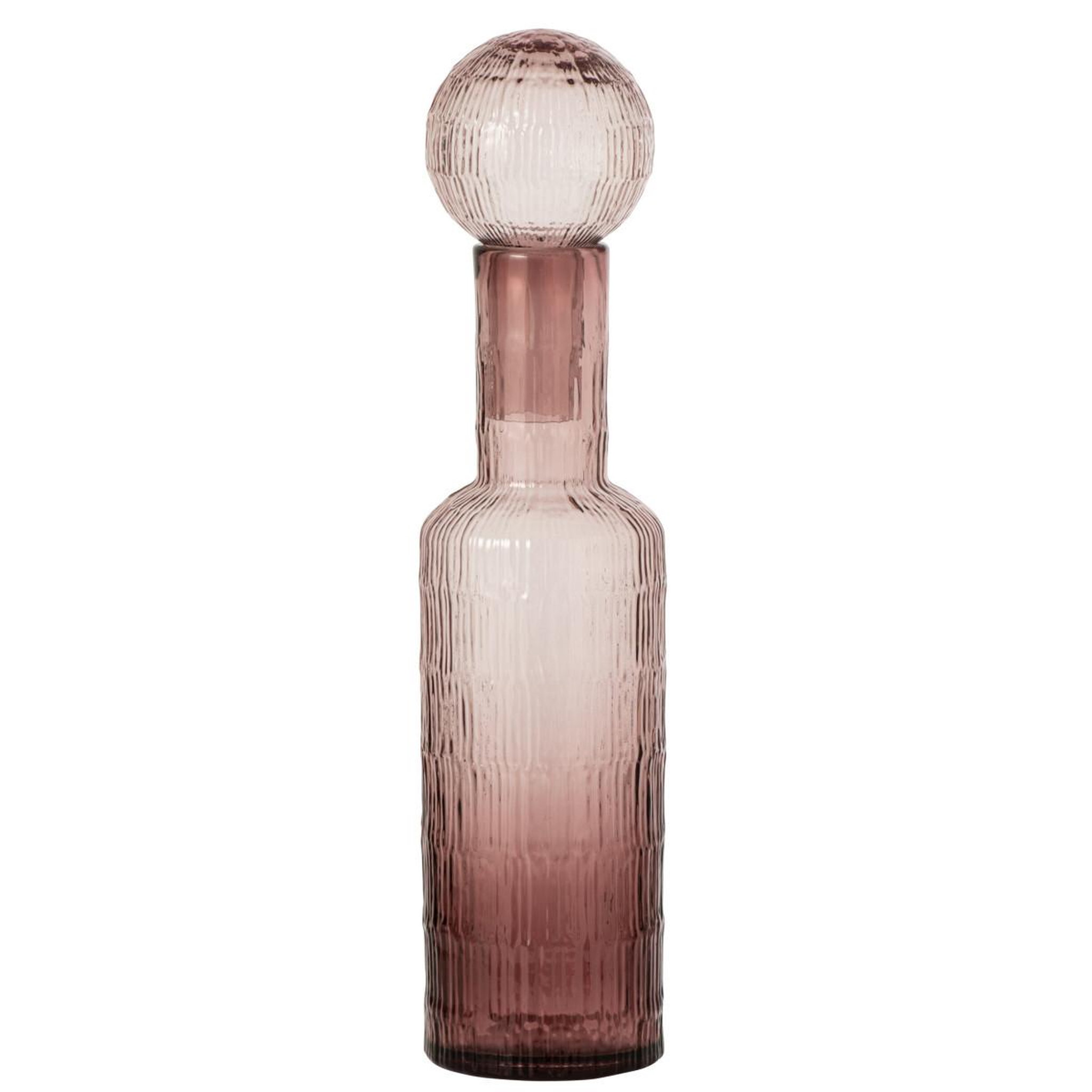 J-LINE Bouteille déco striée en verre  kyoto  54cm bordeaux