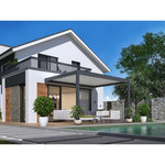 Proloisirs Pergola bioclimatique adossée Zéphir motorisée aluminium/lames - grey - 3 x 4 m