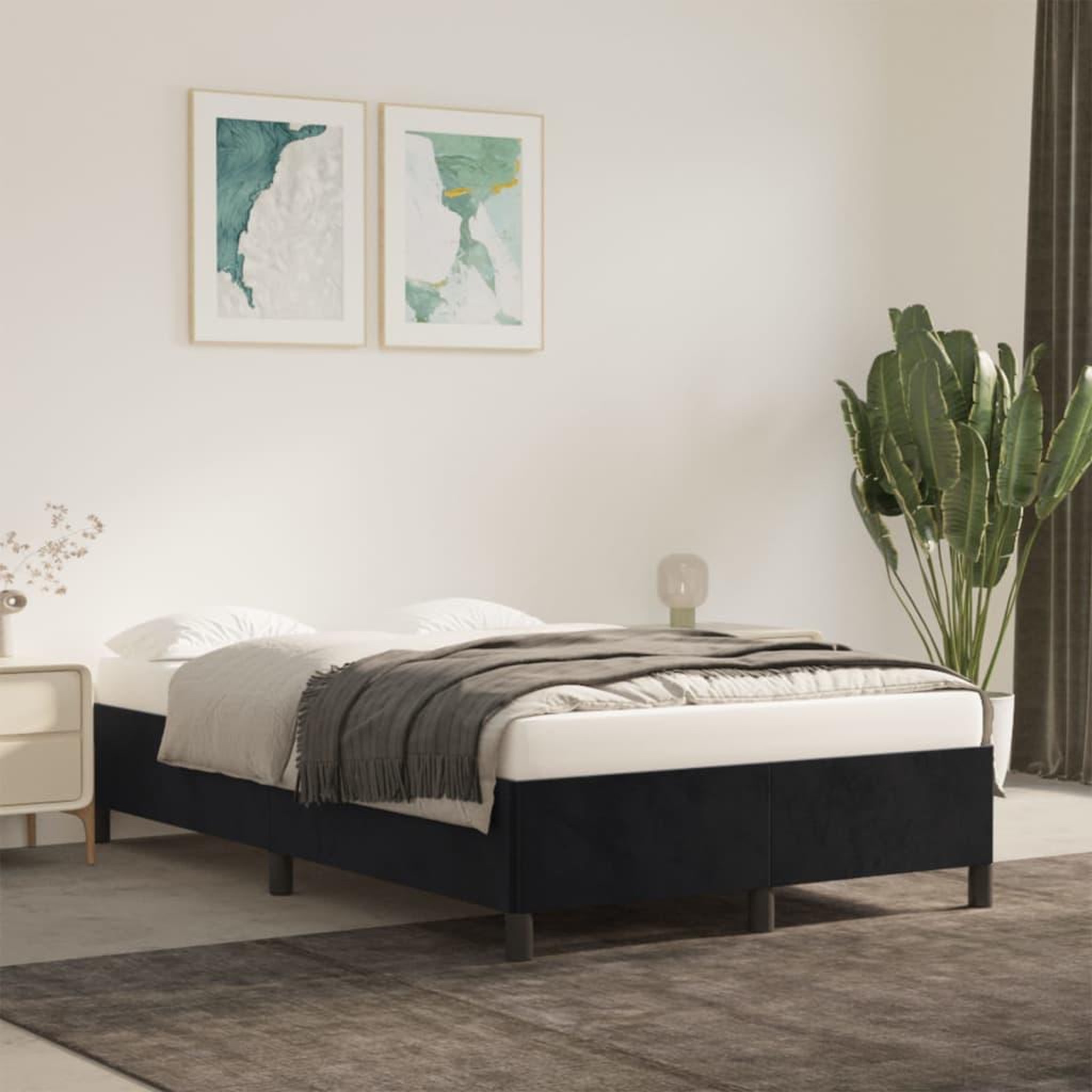 VIDAXL Cadre de lit sans matelas gris fonce 120x190 cm velours