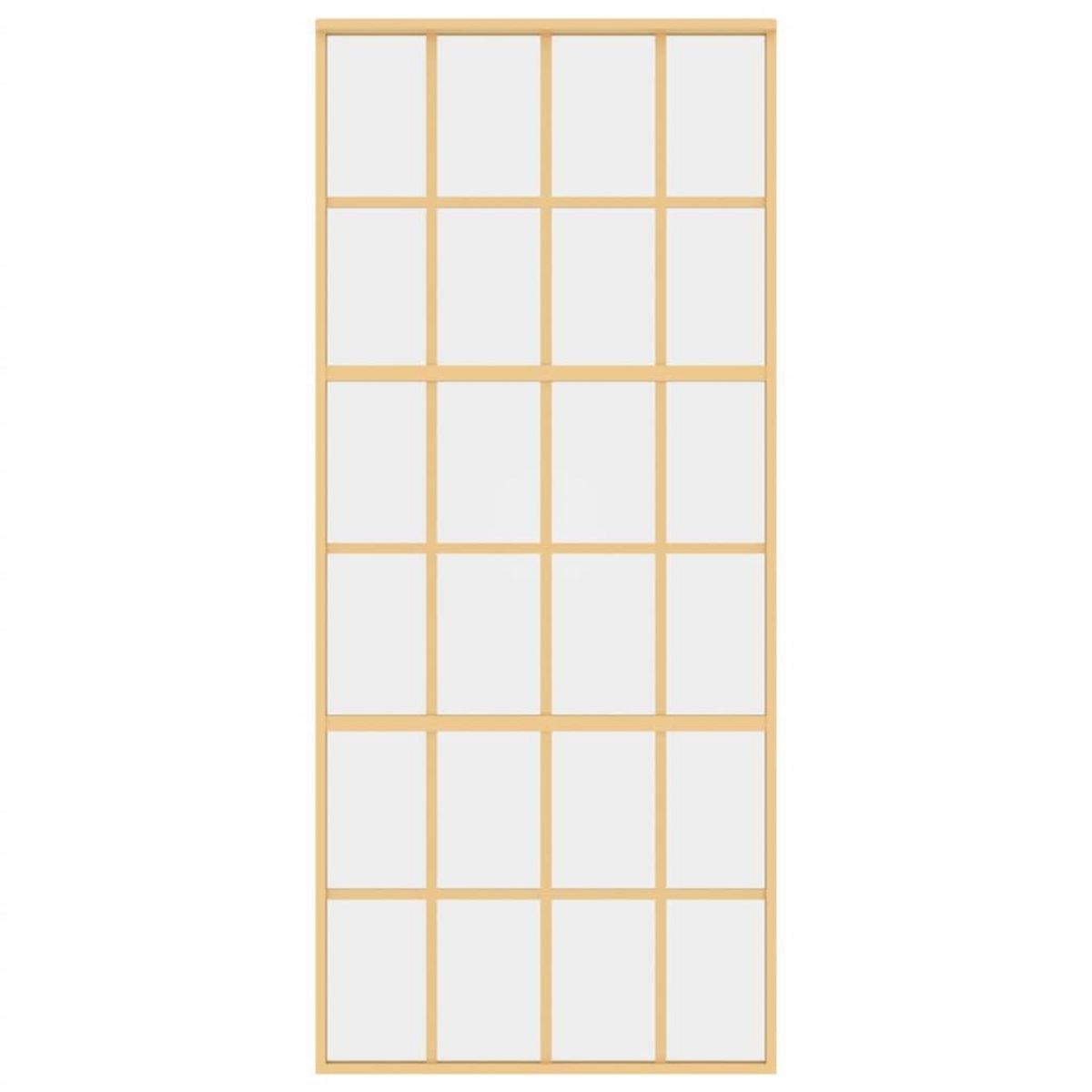 VIDAXL Porte coulissante dore 90x205 cm verre ESG clair et aluminium