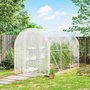 Voir la diapositive 4 : OUTSUNNY Serre tunnel de jardin 6 m² - 3 x 2 x 2 m - porte - acier galvanisé PE 150 g/m² transparent