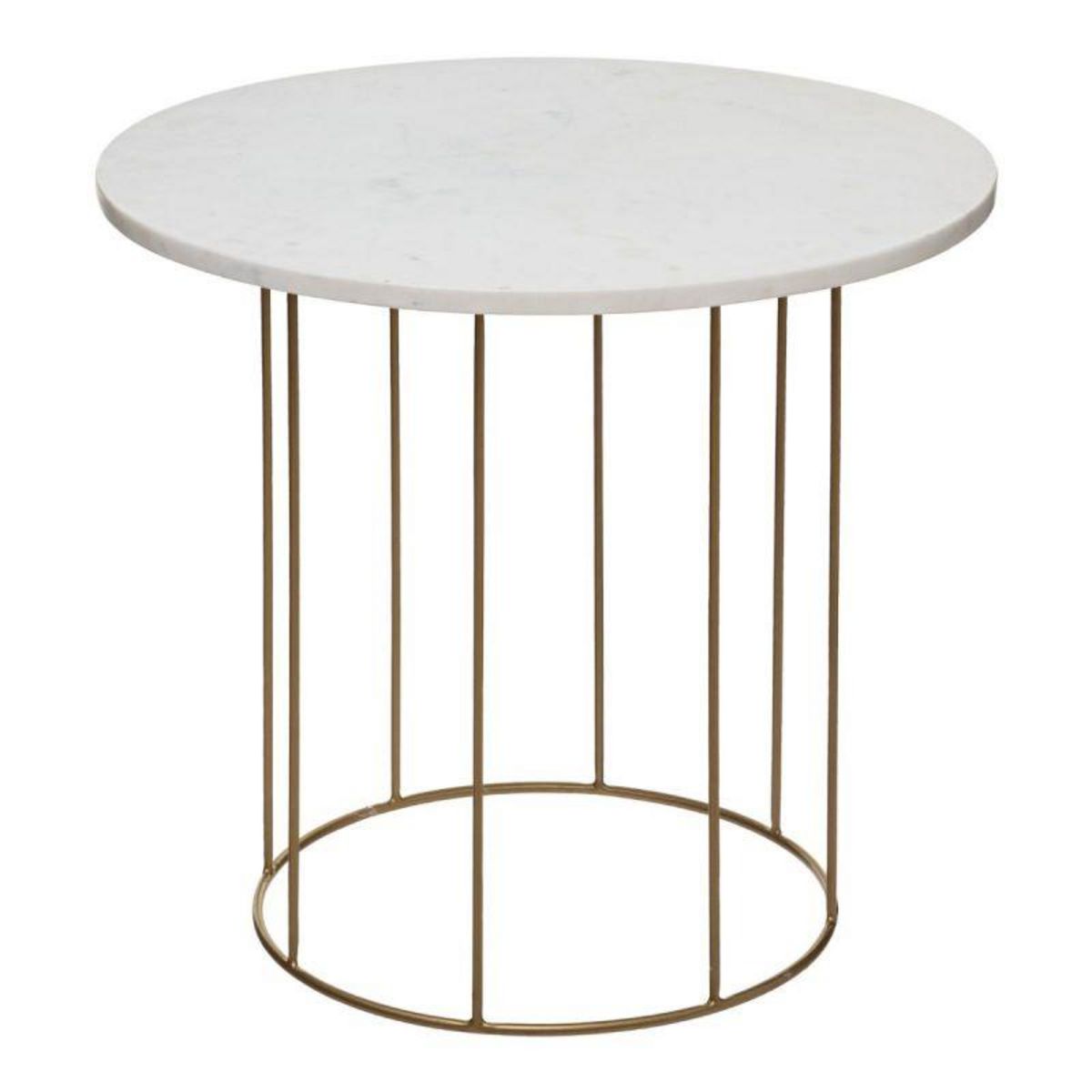  Lot de 2 Tables d'Appoint  Good  60cm Blanc & Or