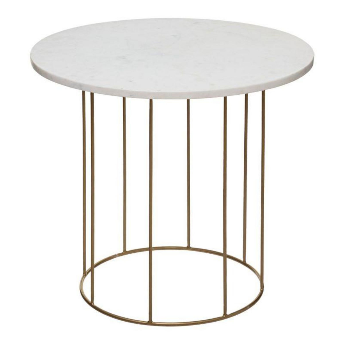  Lot de 2 Tables d'Appoint  Good  60cm Blanc & Or