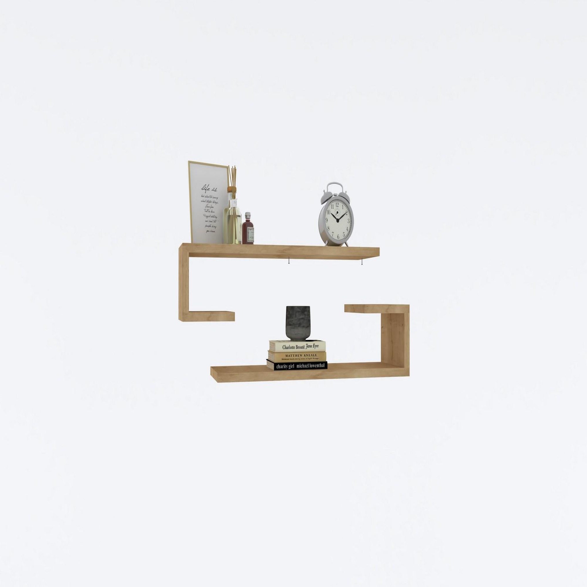 Voir la diapositive 3 : Habitat et Jardin Étagère murale en bois  eldo  60 x 19,6 x 15 cm - chêne saphir