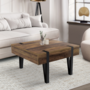 Voir la diapositive 1 : ID MARKET Table basse carrée AUSTRIA 1 tiroir bois pied épingle